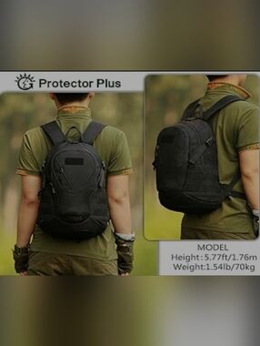 Protector Plus- Black Tactical Backpack